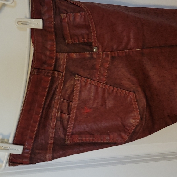 Jean Red & Black Faux Leather beija flor Brazil 12 - Picture 7 of 7